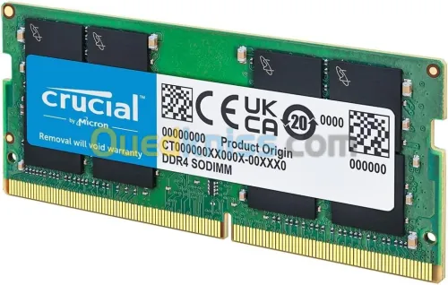 MEMOIRE CRUCIAL 4G DDR4 2666 SODIMM POUR LAPTOP