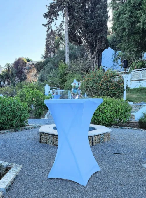 Housse de table et table mange-debout
