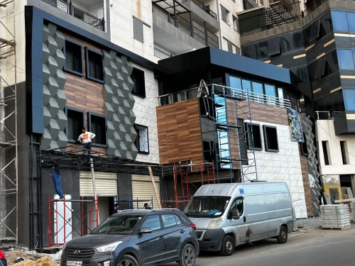 Revêtement mural, HPL , façade ventilée, terre cuite , céramique , alucobond, et mur rideau 