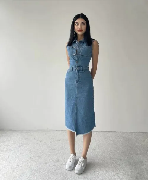 Robe jean midi