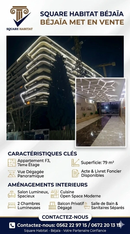 Vente Appartement F3 Béjaïa Bejaia