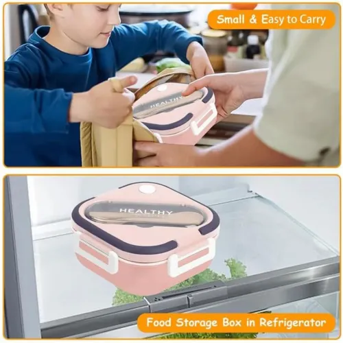 Boîte à lunch pour enfants en acier inoxydable de 1000 ml avec 3 compartiments        