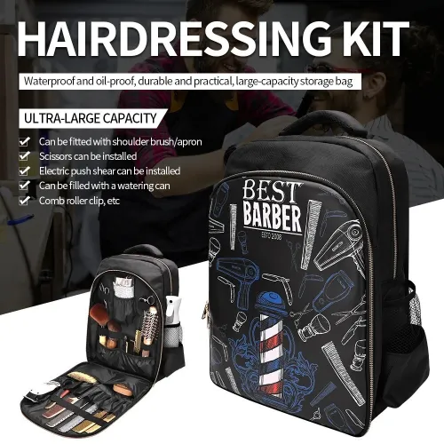 Trousse de coiffeur professionnel avec support pour produits de toilette et accessoires  
