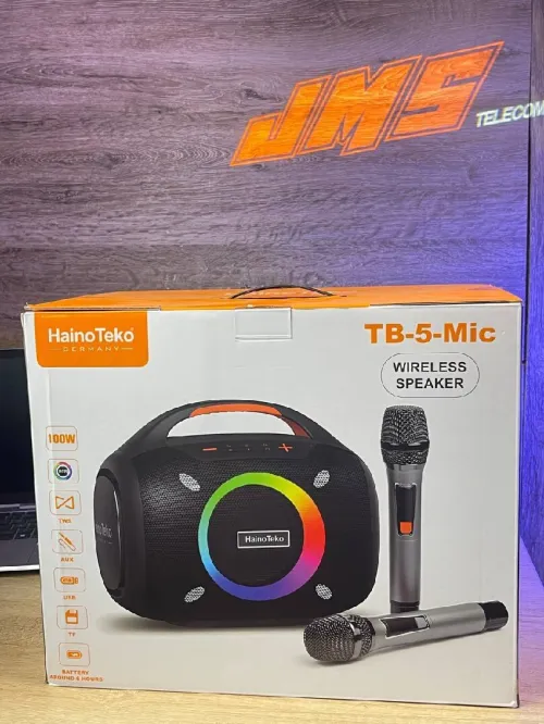 BAFFLE HAINOTEKO 2 MICROPHONE TB-5-Mic ( WIRELESS SPEAKER BLUETOOTH )
