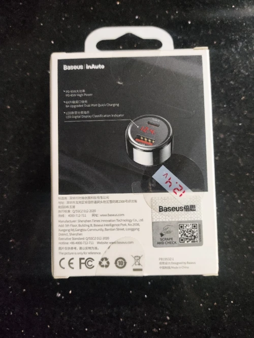 Chargeur auto BASEUS 45W ORIGINAL
