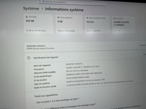 OMEN GAMING 16 i7 14650HX RTX 5070 8GB 16GB 1TB 240Hz QHD