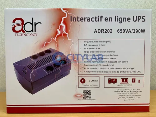 Onduleur ADR 650VA 06 Prises (03 Ondulee / 03 Stabilise) ADR202