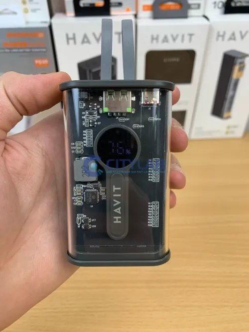 Power Bank HAVIT (LDNIO/SIYOTEAM) 1000mAh avec AFFICHEUR (01USB + 01Type C) Transparent PB94