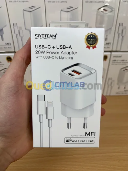 Chargeur SIYOTEAM LDNIO A2318M 20W (USB+Type C) ORIGINAL CERTIFIE APPLE