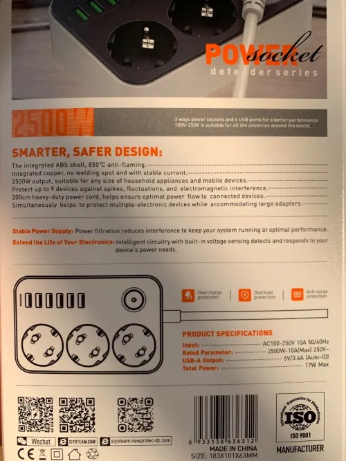Multiprises LDNIO SE3631 (03Prises Euro + 06USB) SIYOTEAM