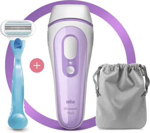 Épilateur À Lumière PulséeSilk-Expert Pro 3, Corps Et Visage, 3 niveaux - 300 000 flashs - PL3011