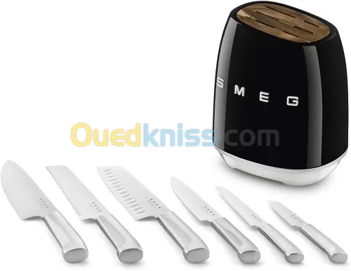 Couteau Smeg Bloc de 6 couteaux KBSF02BL NOIR
