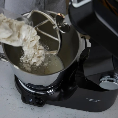 Kenwood Robot pétrin Titanium Chef Baker XL - 1200 Watt - noir- balance intégré -kvl8500.4bk