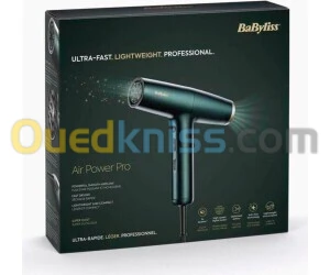 Seche cheveux D6555DE - Air Power Pro VERT - 1700W - 3 vitesses d'air et 4 température- diffuseur 