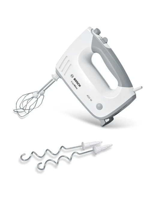 Batteur Bosch MFQ36400 - Batteur à main - 450 Watt - blanc/gris -5 vitesses + turbo