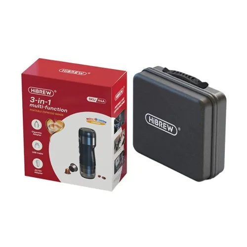 HiBREW H4A Machine à café portable,3en1: nespresso, dolce gusto, café moulu, 15 BARS, Sac et Support