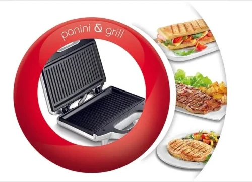Moulinex Panineuse Ultracompact SM156140 - 700 Watt - argent-Revètement Anti-Adhésif.