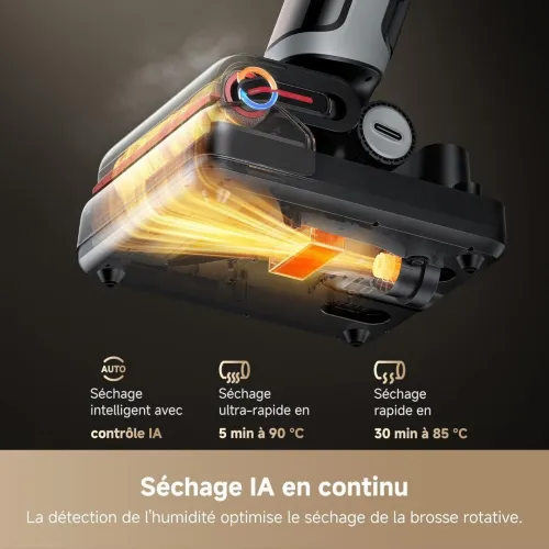 Aspirateur Laveur DREAME h15 pro HEAT , Nettoyage séchage 5 min à 90C