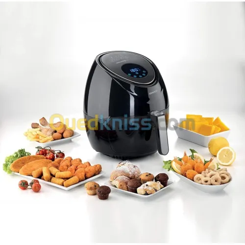 Friteuse à air numérique Kenwood KHealthyFry, 1,7 kg, 1500 W, noir/blanche,  HFP30