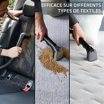 Aspirateur à main Rowenta Shampouineuse textile Clean It IN5011F0-Réservoir eau propre : 1.8 L - Réservoir eau sale : 1.5 L Longueur tuyau 1,75 m - Longueur câble : 5 m