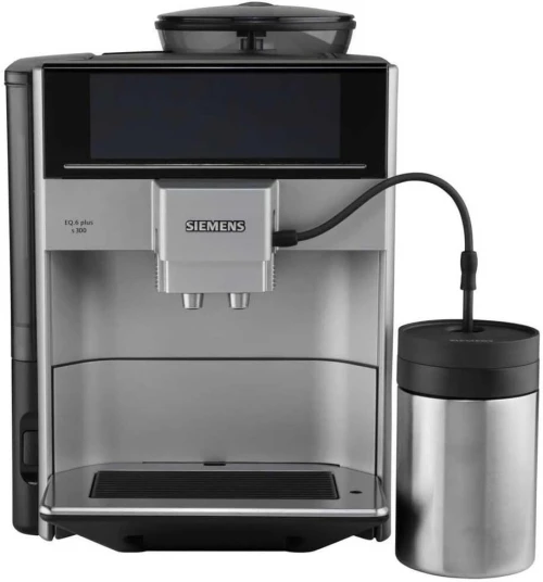 Machine à café automatique Siemens EQ.6 plus mousseur et pot à lait TE653M11RW 1,7 Litres 15 bars