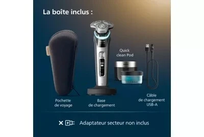 Rasoir électrique Intelligent Philips XP9204/30 Serie i9000 prestige SkinIQ - Autonomie 60 minutes Lames Dual SteelPrecision - Tête de précision flexible à 360