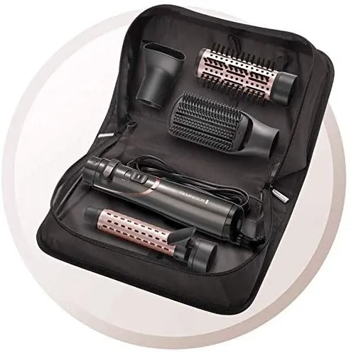 Remington Brosse Soufflante Rotative, Brosse Plate, Sèche Cheveux et Fer à Boucler 4en1 - AS8606