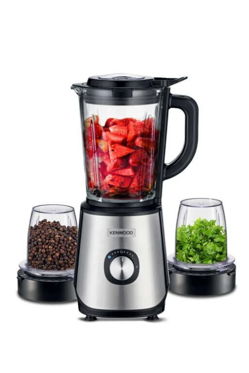 Kenwood Blender verre 1000W, 1.5L broyeur, hachoir et fonction glace  - Blm45.720SS- 2 vitesses-inox