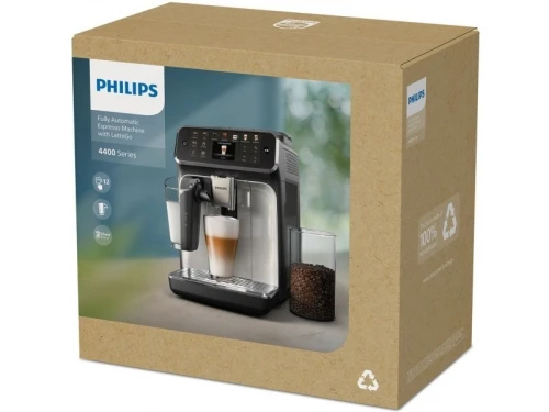 Machine a cafe avec broyeur cappuccino Philips LatteGo Series 4400 EP4446-15 BAR MADE IN ROMANIE