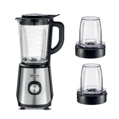 Kenwood Blender verre 1000W, 1.5L broyeur, hachoir et fonction glace  - Blm45.720SS- 2 vitesses-inox