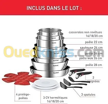 Tefal Ingenio Emotion Batterie de cuisine inox 20 pièces, L897SK04