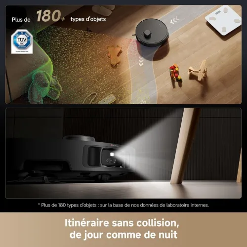 DREAME L40s Pro Ultra 19 000 Pa, Franchit 4 cm, Brosse extensible relevable, Nettoyage serpillière à l'eau chaude à 75C