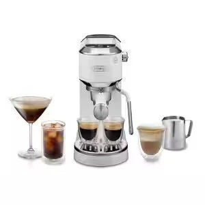 Machine à café Dedica Duo  Cold Brew - BLANC - EC890-15 bars - buse vapeur - affichage LED tactile