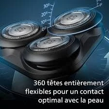Philips Rasoir Series 5000 - rasoir électrique pour homme Wet & Dry bleu métallisé, avec tondeuse de précision et pochette souple de voyage S5465