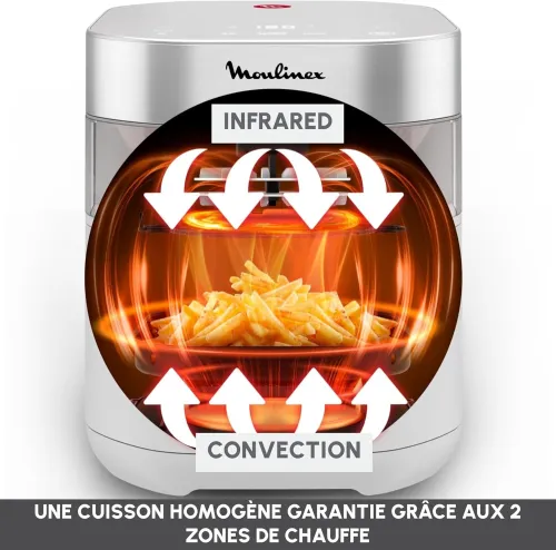 Moulinex 7L, Air fryer, Technologie infrarouge Exclusive , plus rapide, Grande capacité, EZ831GF0,