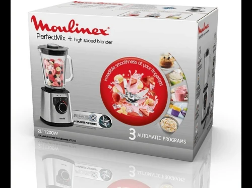 Blender moulinex PERFECTMIX+ 1200W BOL 2L en verre  NOIR MÉTAL LM871D10
