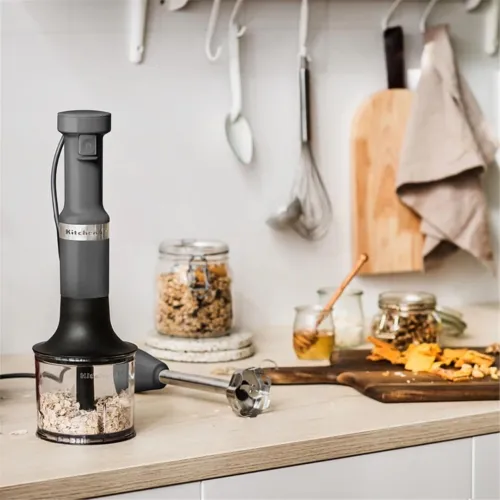 KitchenAid Bras Mixeur compact avec fil, 180 W, Capacité: 1 L - 3 accessoires - 5KHBV83EDG 