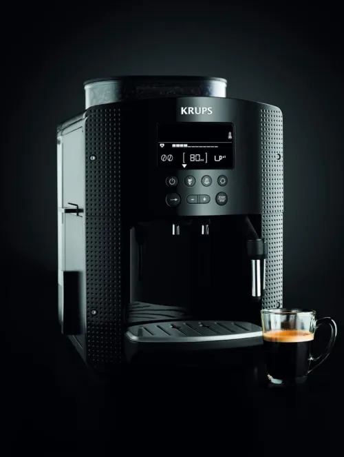 Krups - Cafetière automatique 15 bars Nettoyage automatique Noir,buse à vapeur EA81p070