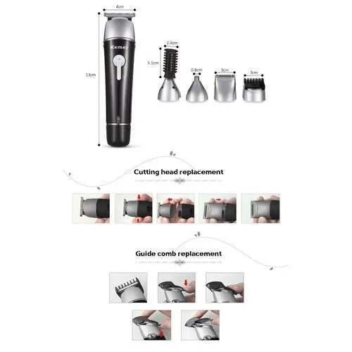 Kemei Kit Tondeuse Homme 10EN1 - KM1015 - Noir  Kit Tondeuse Homme 