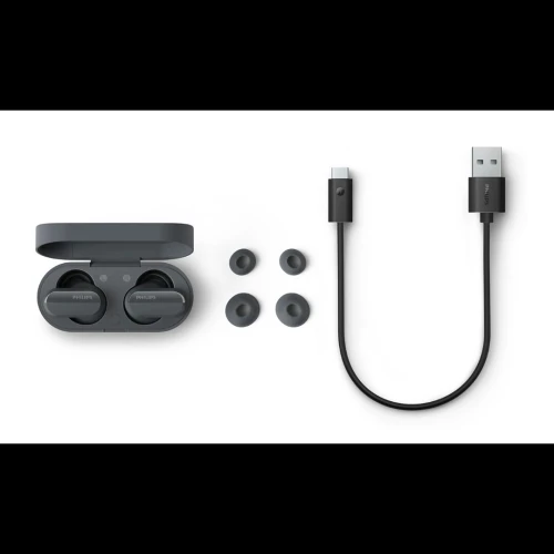 Écouteurs Philips TAT3508BK/00 sans Fil en Silicone, Son Naturel Réduction du Bruit21 h d'autonomie 