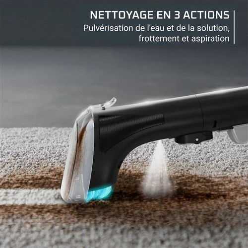 Aspirateur à main Rowenta Shampouineuse textile Clean It IN5011F0-Réservoir eau propre : 1.8 L - Réservoir eau sale : 1.5 L Longueur tuyau 1,75 m - Longueur câble : 5 m