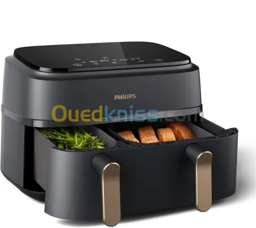 Friteuse sans huile PHILIPS NA352/00 AIRFRYER A DOUBLE PANIER - 9L (6L-3L)-2750w