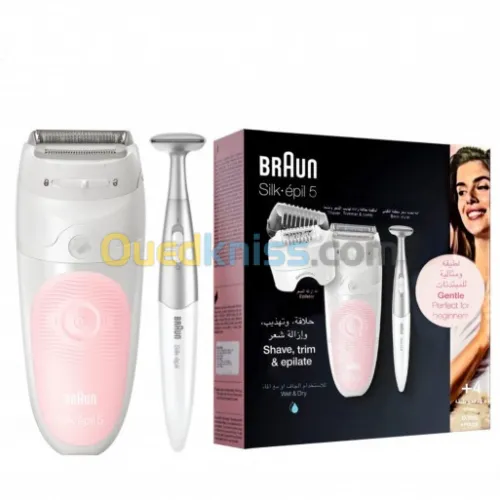 Braun Silk-épil 5 Épilateur Électrique Femme 3EN1+rasoir Blanc/Rose SES5-820