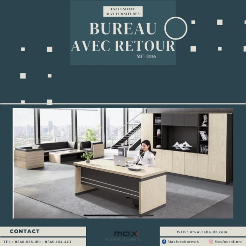 BUREAU DIRECTEUR - IMPORTATION - 1M60 - MF-3116