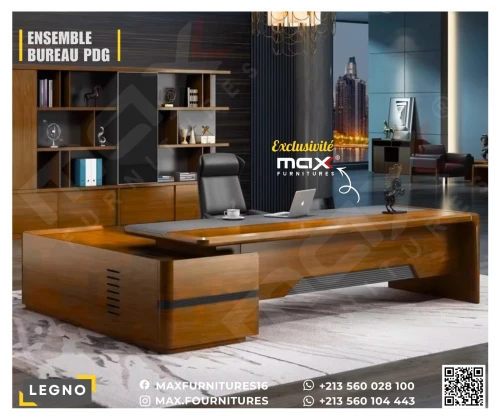 ENSEMBLE DE BUREAU PDG - VIP - IMPORTATION - LEGNO - 2,78M
