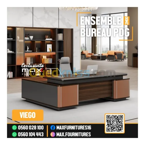 ENSEMBLE DE BUREAU PDG - VIP - IMPORTATION - VIEGO - 2,00M