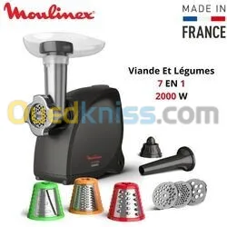 Moulinex Hachoir Viande Et Légumes 7 En 1 - 2000W