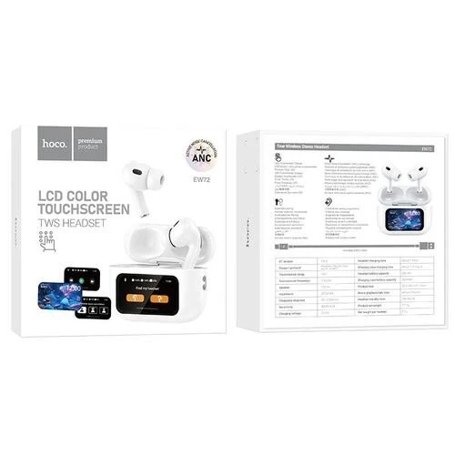 Écouteurs sans fil TWS Hoco EW72 ANC blanc avec écran