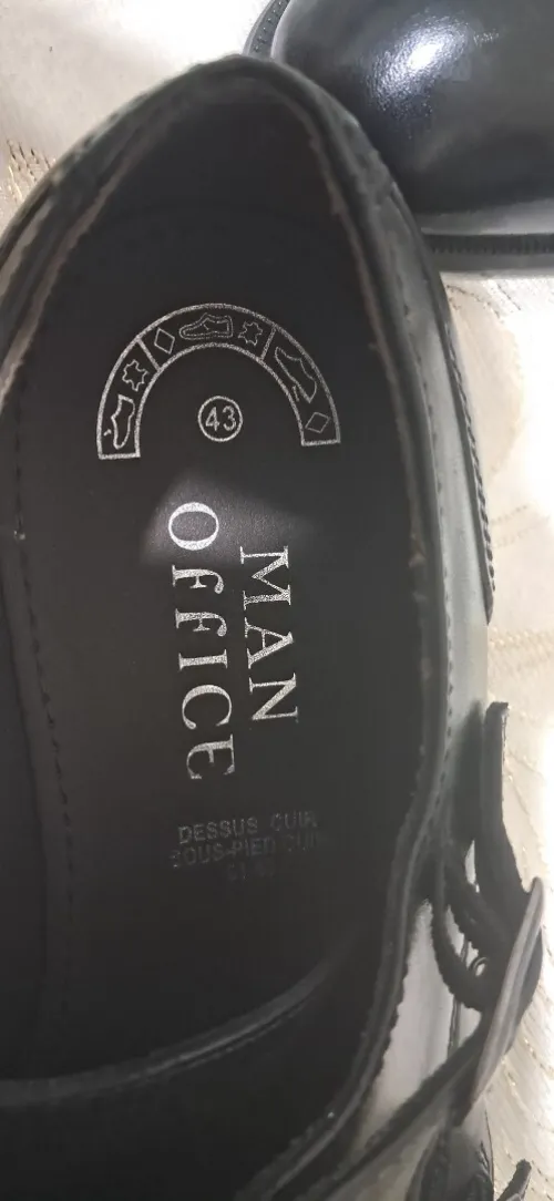 Man Office Derbies Homme en cuir noir