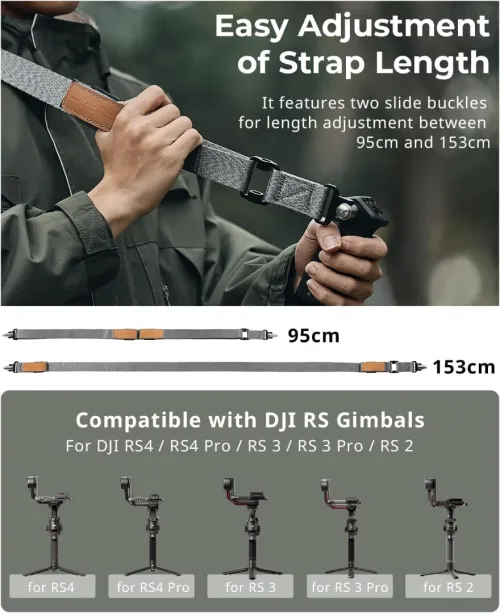 Smallrig Sling Handle Kit With Weight-Reducing Shoulder Strap For Dji Rs 4 Pro/Rs 4/ 3 3/ 2, Qd Quick Release Mount, Cold Shoe